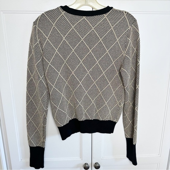 Zara Metallic Cardigan Button Front Geometric Momcore Academia - Picture 7 of 15